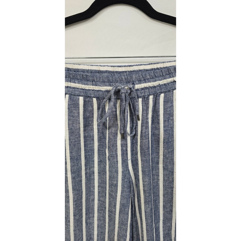 Chaps women L linen‎ blend wide leg straight pull on pants vacation beach resort - Picture 3 of 9